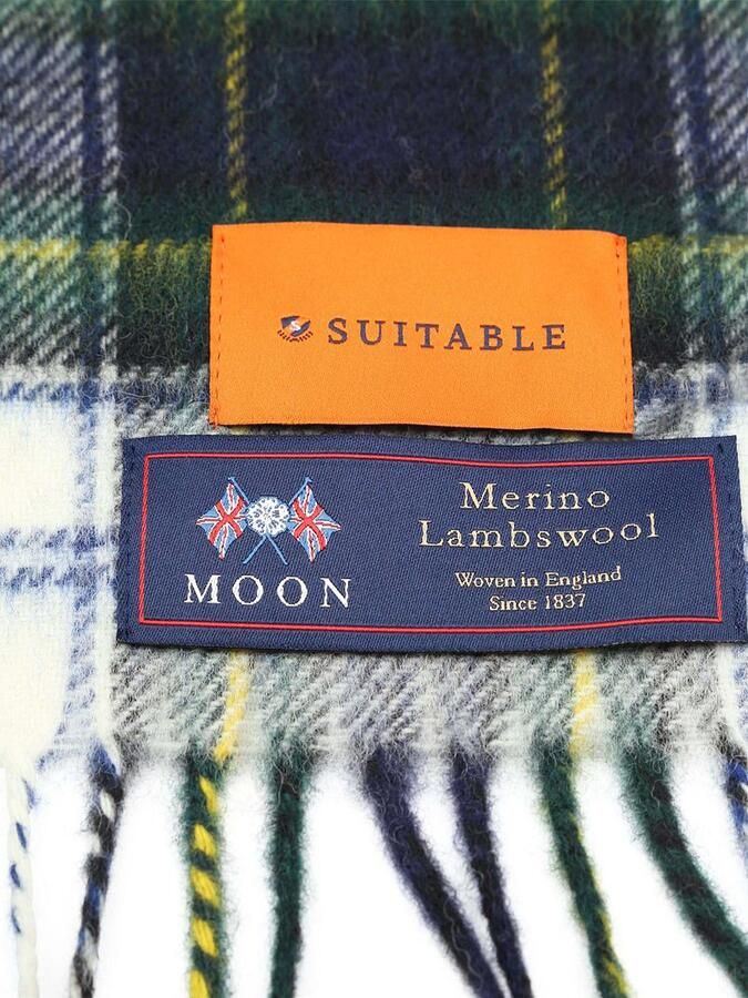 Suitable Sjaal Ruit Merino Wol Navy Multicolour - Foto 2