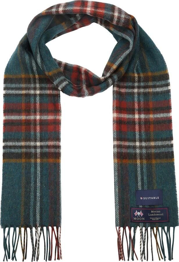 Suitable Sjaal Ruit Merino Wol Petrol