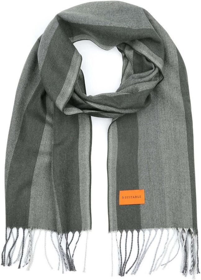 Suitable Sjaal Softfeel Herringbone Groen