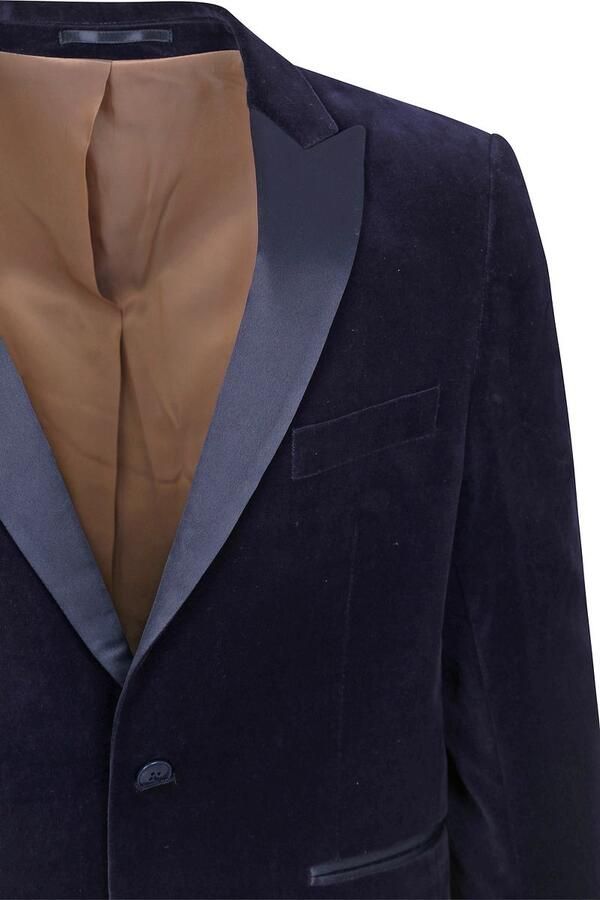 Suitable Smoking Blazer Velvet Navy - Foto 4