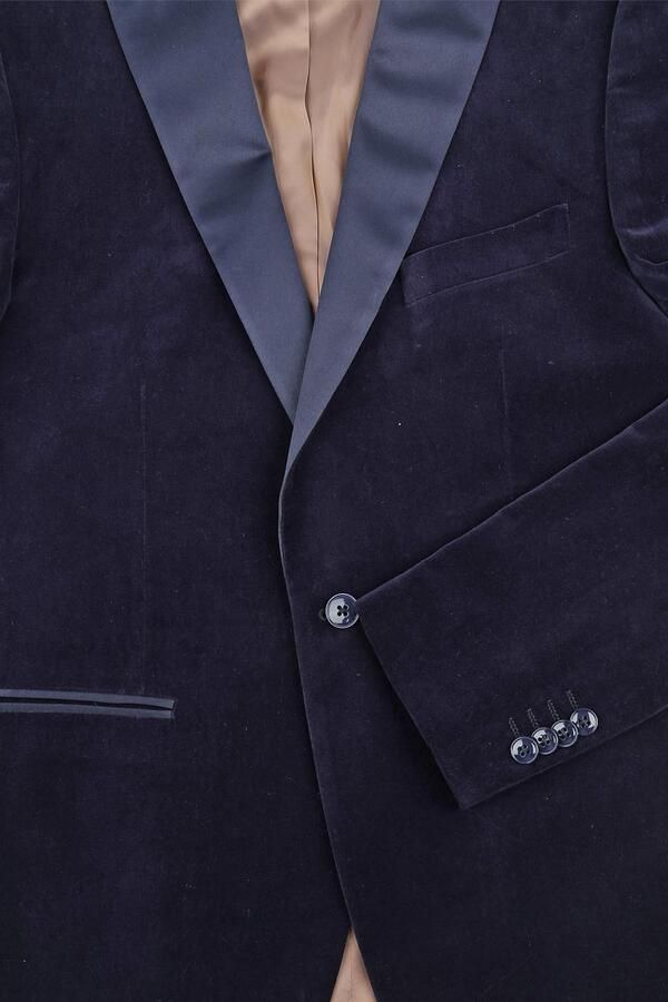 Suitable Smoking Blazer Velvet Navy - Foto 5
