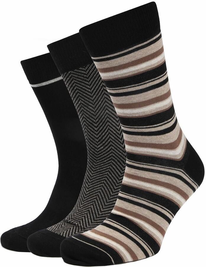 Suitable Socks Sokken 3-Pack Print Zwart Multicolour