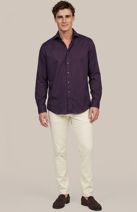 Suitable Overhemd Lange Mouw Sorona Overhemd Aubergine