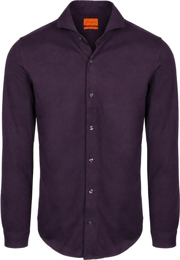 Suitable Overhemd Lange Mouw Sorona Overhemd Aubergine - Foto 4