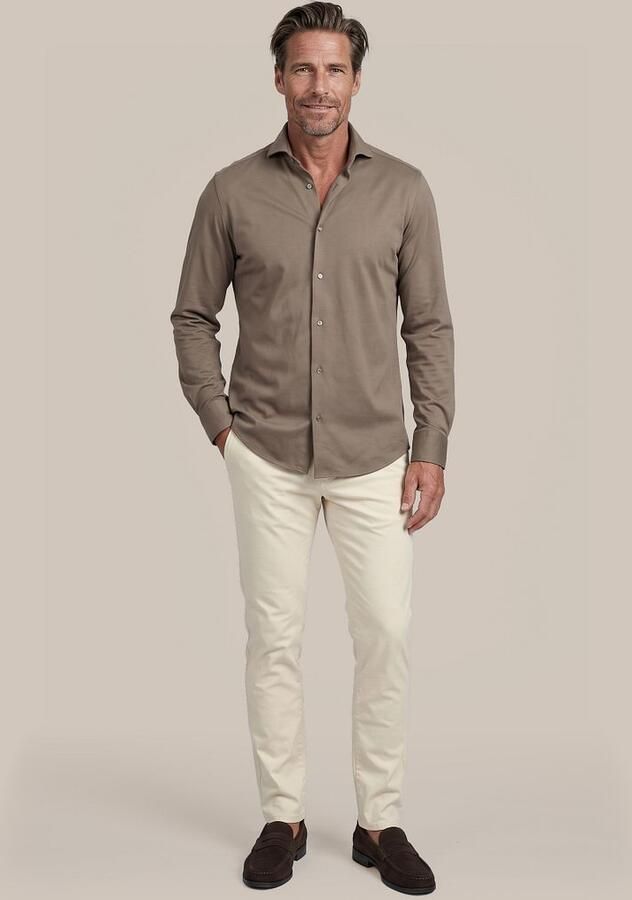 Suitable Overhemd Lange Mouw Sorona Overhemd Dark Taupe