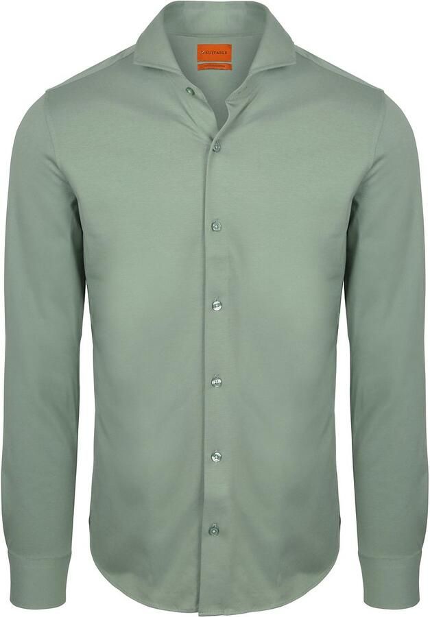 Suitable Overhemd Lange Mouw Sorona Overhemd Mid Groen - Foto 4