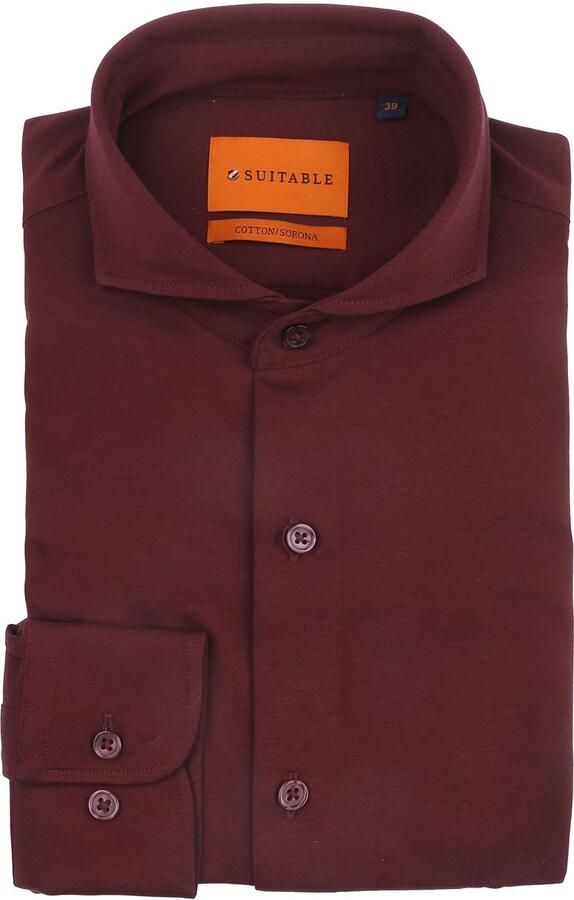 Suitable Overhemd Lange Mouw Sorona Overhemd Wine Rood