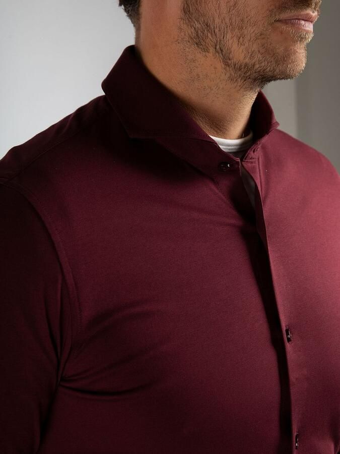 Suitable Overhemd Lange Mouw Sorona Overhemd Wine Rood - Foto 3