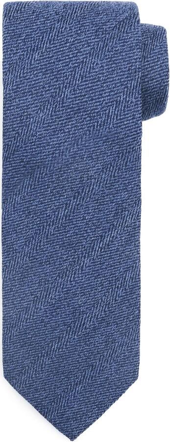 Suitable Stropdas Wol Zijde Visgraat Indigo
