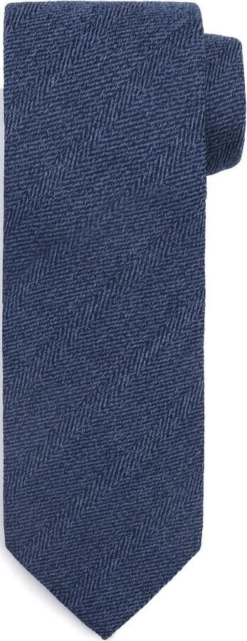 Suitable Stropdas Wol Zijde Visgraat Navy