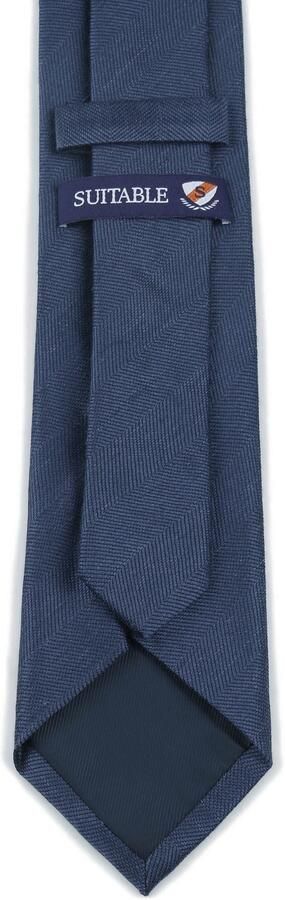 Suitable Stropdas Wol Zijde Visgraat Navy - Foto 2