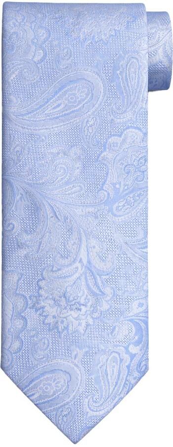Suitable Stropdas Zijde Big Paisley Lichtblauw