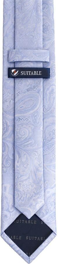 Suitable Stropdas Zijde Big Paisley Lichtblauw - Foto 3