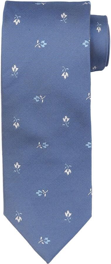 Suitable Stropdas Zijde Bloem Blauw