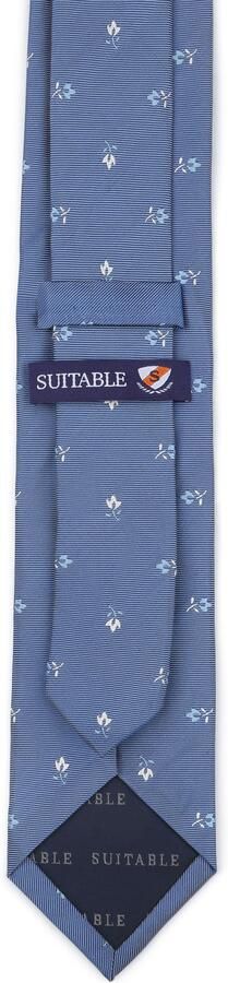 Suitable Stropdas Zijde Bloem Blauw - Foto 2