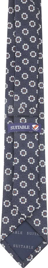 Suitable Stropdas Zijde Bloem Navy - Foto 2