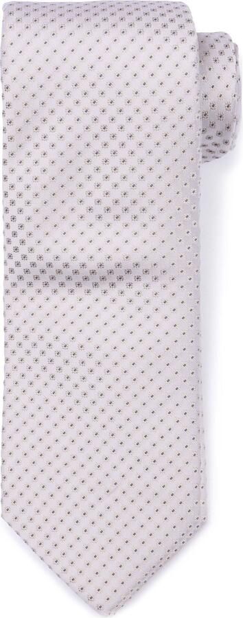 Suitable Stropdas Zijde Dots Off White