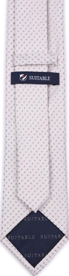 Suitable Stropdas Zijde Dots Off White - Foto 3