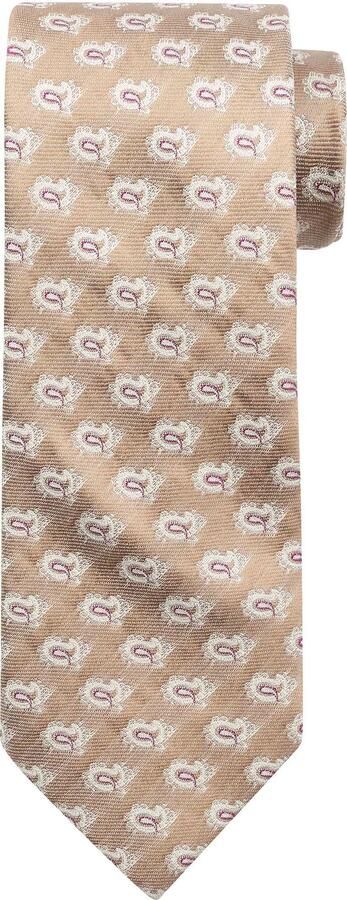 Suitable Stropdas Zijde Paisley Beige