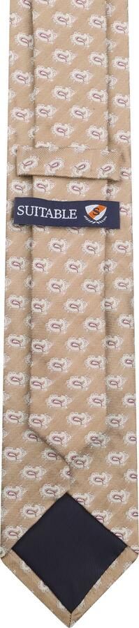 Suitable Stropdas Zijde Paisley Beige - Foto 2