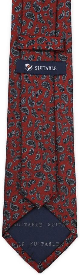 Suitable Stropdas Zijde Paisley Bordeaux - Foto 2