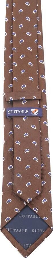Suitable Stropdas Zijde Paisley Bruin - Foto 2