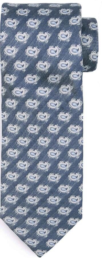 Suitable Stropdas Zijde Paisley Donkerblauw