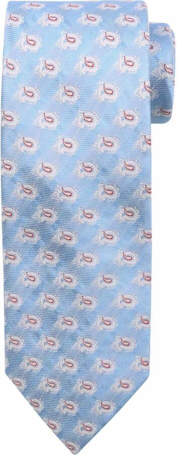 Suitable Stropdas Zijde Paisley Licht Blauw
