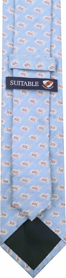 Suitable Stropdas Zijde Paisley Licht Blauw - Foto 2