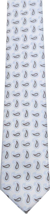 Suitable Stropdas Zijde Paisley Lichtblauw