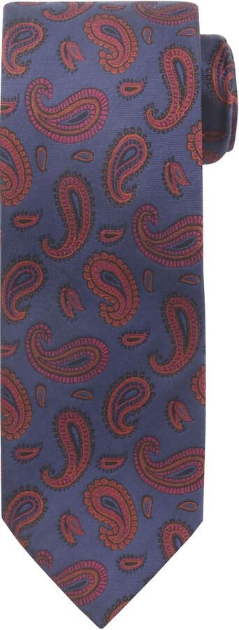 Suitable Stropdas Zijde Paisley Navy