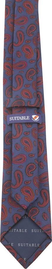 Suitable Stropdas Zijde Paisley Navy - Foto 3