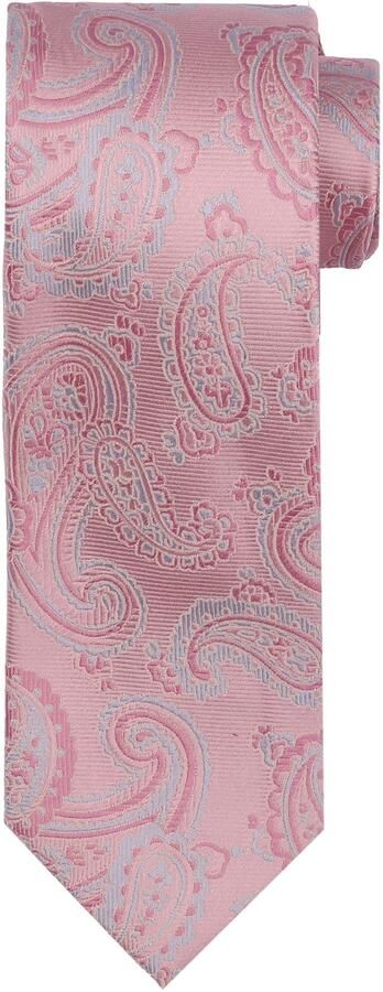 Suitable Stropdas Zijde Paisley Roze