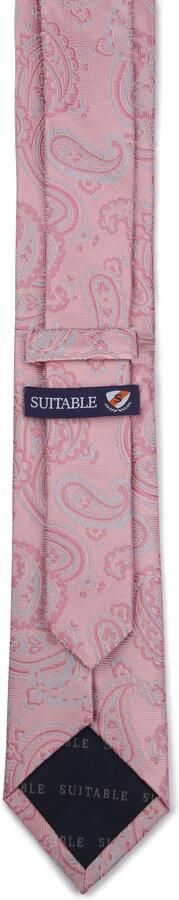 Suitable Stropdas Zijde Paisley Roze - Foto 2