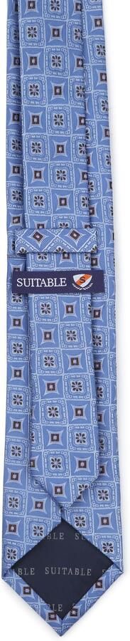 Suitable Stropdas Zijde Print Blauw - Foto 2