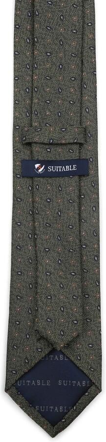 Suitable Stropdas Zijde Small Paisley Olive - Foto 2