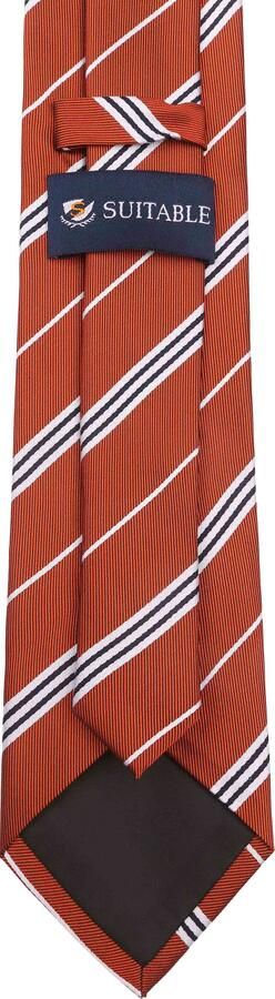 Suitable Stropdas Zijde Streep Rood - Foto 2