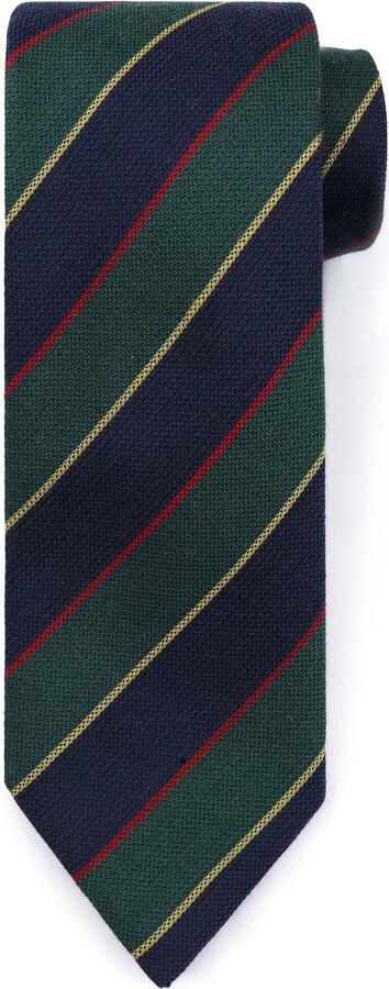 Suitable Stropdas Zijde Triple Stripe Donkerblauw
