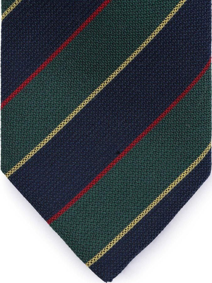 Suitable Stropdas Zijde Triple Stripe Donkerblauw - Foto 2