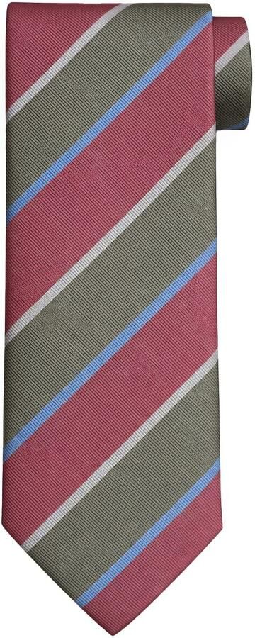 Suitable Stropdas Zijde Triple Stripe Groen