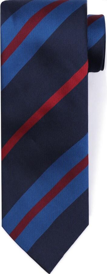 Suitable Stropdas Zijde Triple Stripe Navy