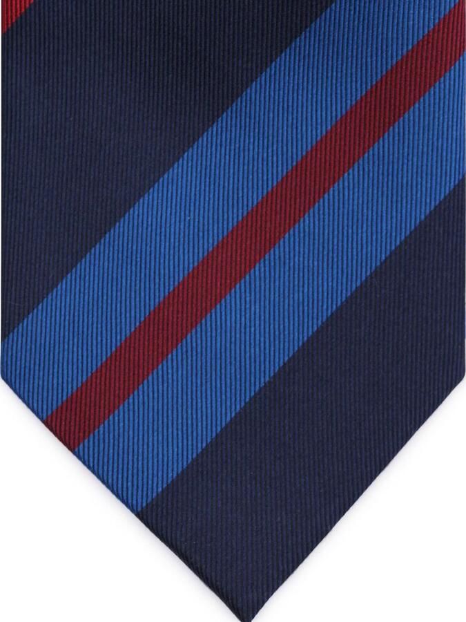 Suitable Stropdas Zijde Triple Stripe Navy - Foto 2