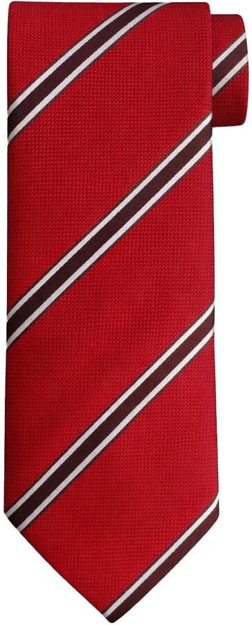 Suitable Stropdas Zijde Triple Stripe Rood