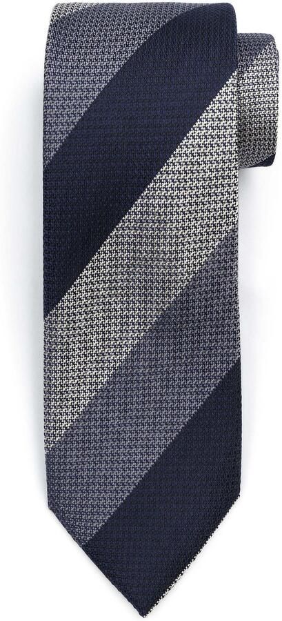 Suitable Stropdas Zijde Wide Stripe Navy