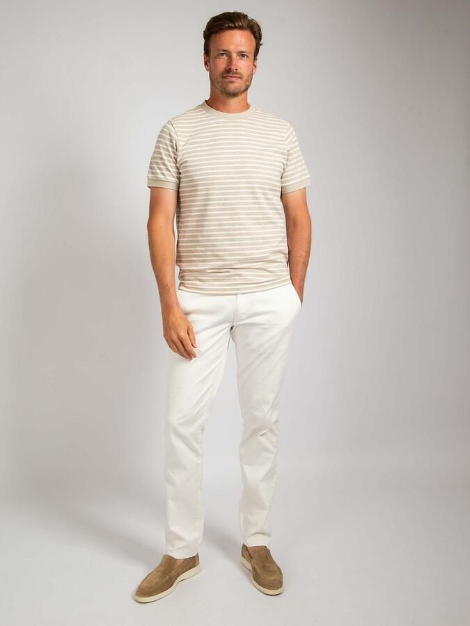 Suitable T-shirt Isaac Stripe Piqué Pebble - Foto 5