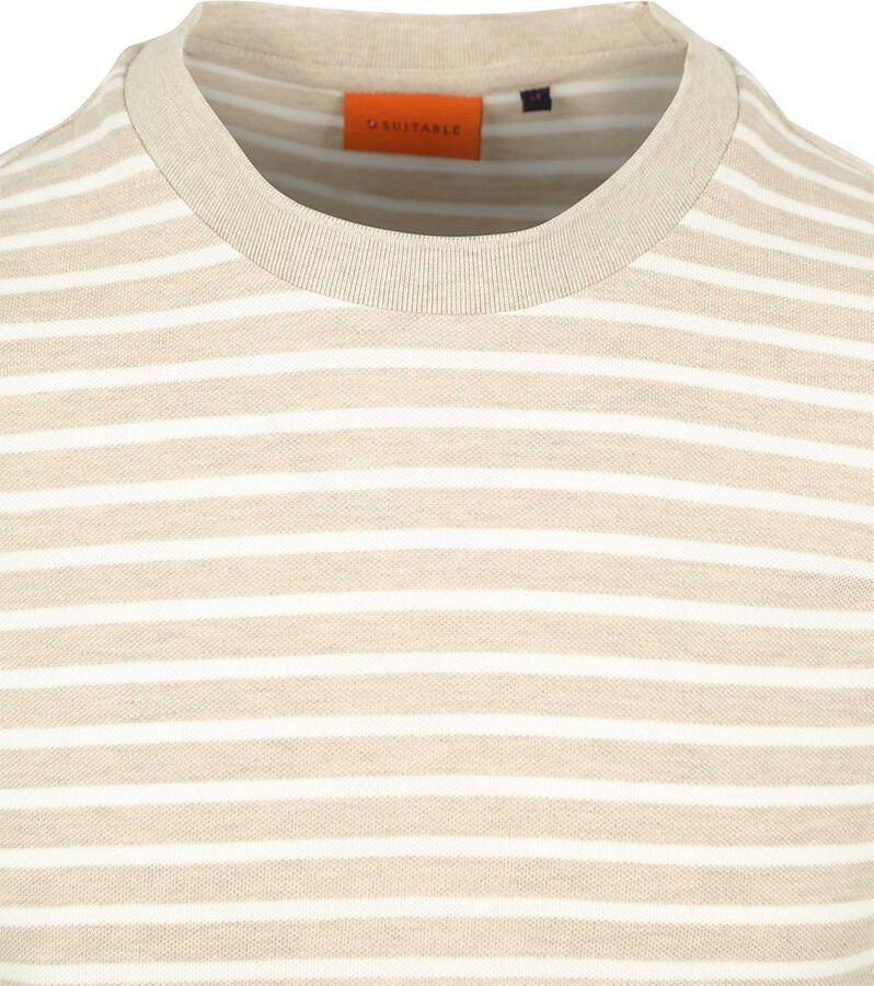Suitable T-shirt Isaac Stripe Piqué Pebble - Foto 2