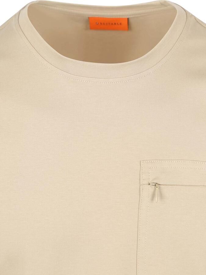 Suitable T-shirt Sonny Pocket Beige