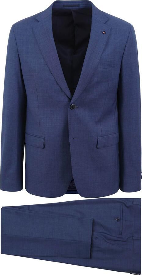 Suitable Strato Toulon Kostuum Wol Mid Blauw