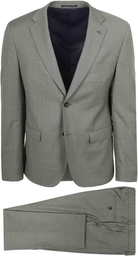 Suitable Toulon Kostuum Wol Olive
