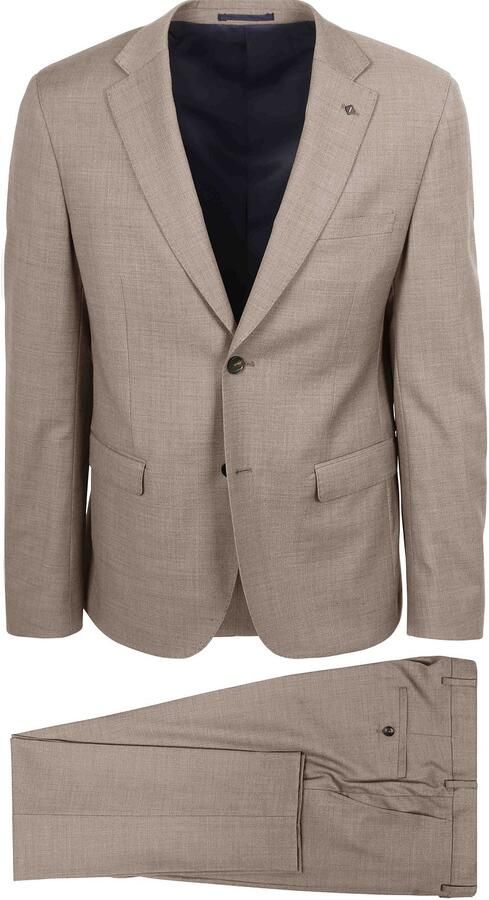 Suitable Toulon Kostuum Wol Sand